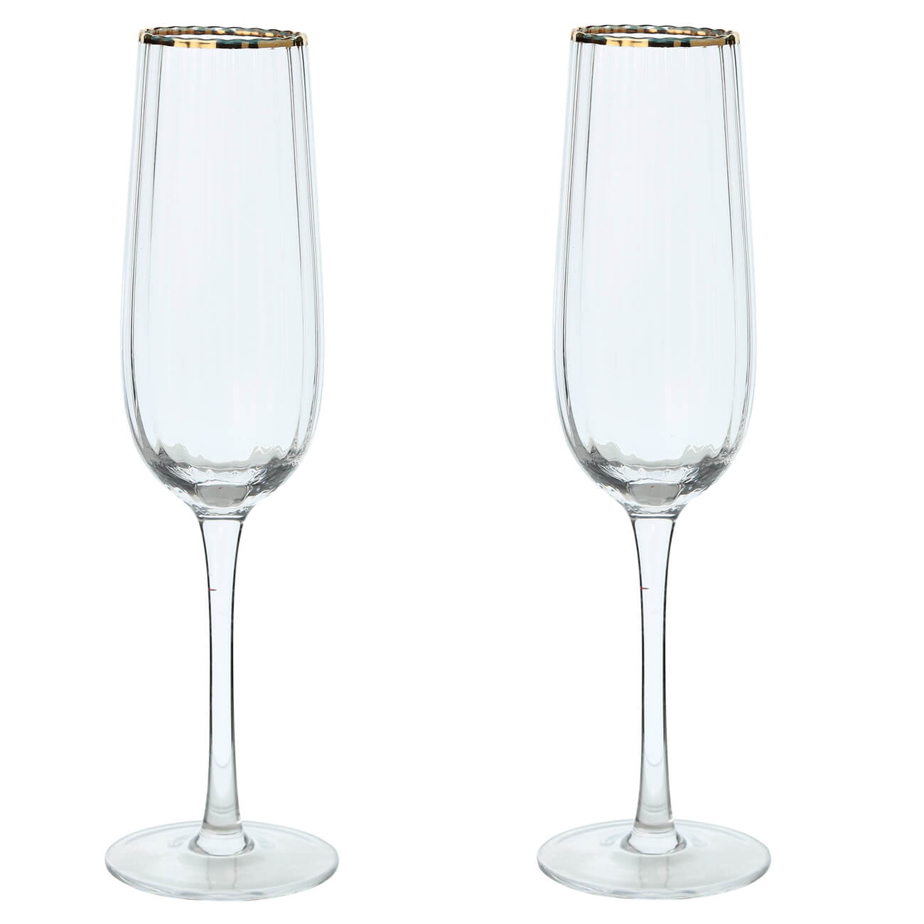Бокал для шампанского, 275 мл, 2 шт, стекло, с золотистым кантом, Lombardy R Gold бокал шампанского сочиняйте сами