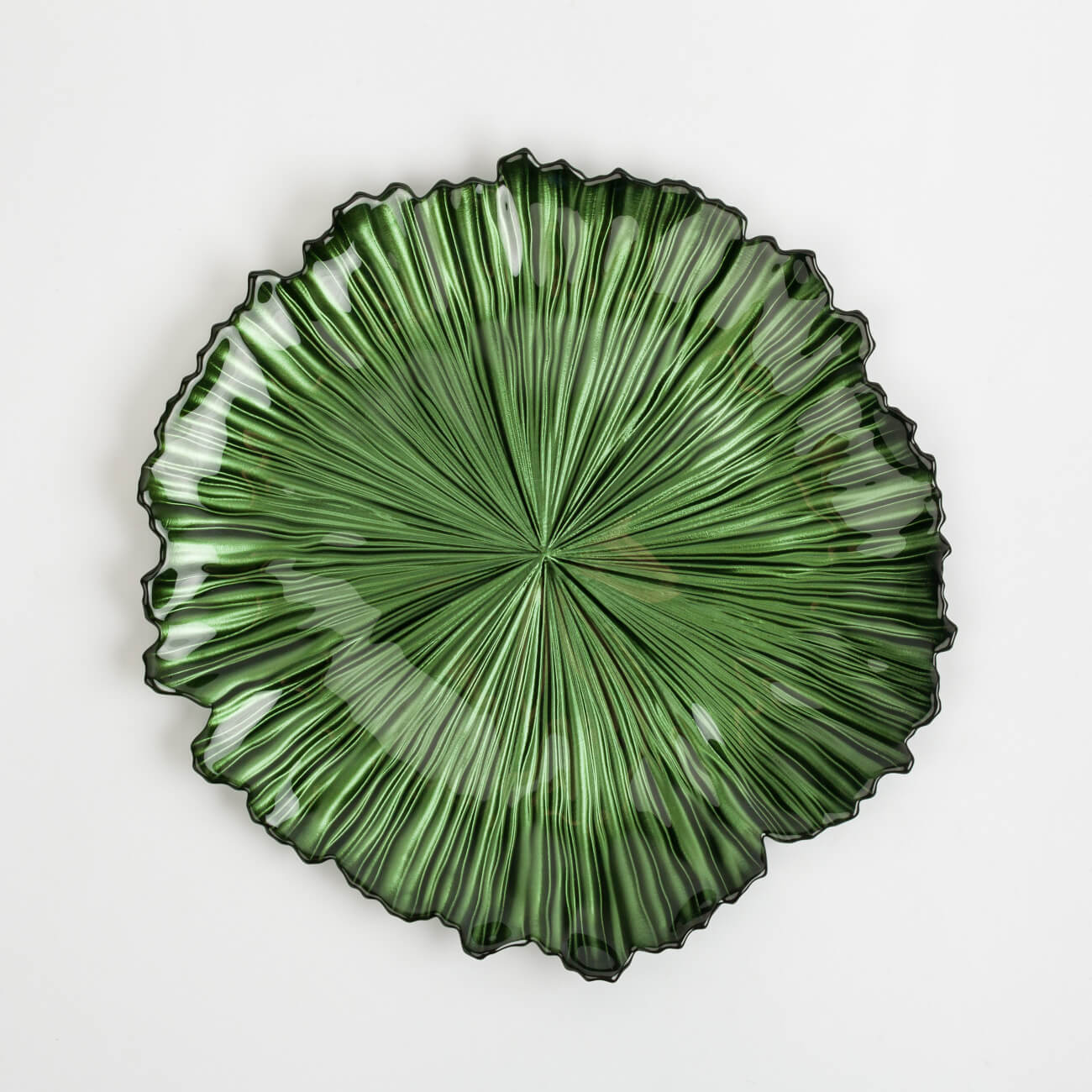 Тарелка обеденная, 28 см, стекло, зеленая, Verge тарелка обеденная стекло 25 см круглая cadix luminarc h4132 белая