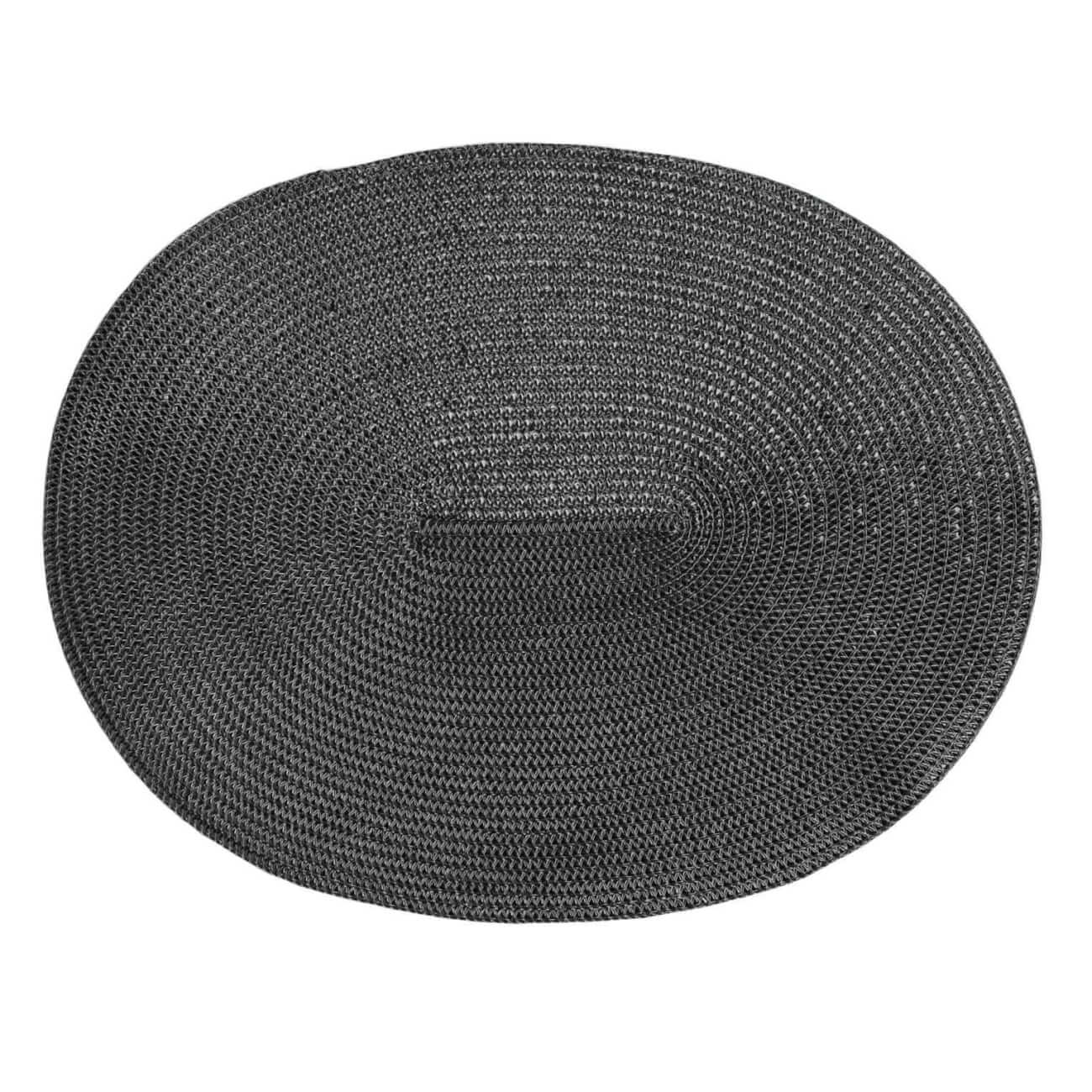 Салфетка под приборы, 30х45 см, полиэстер, овальная, черная, Circle shine салфетка микрофибра ladina