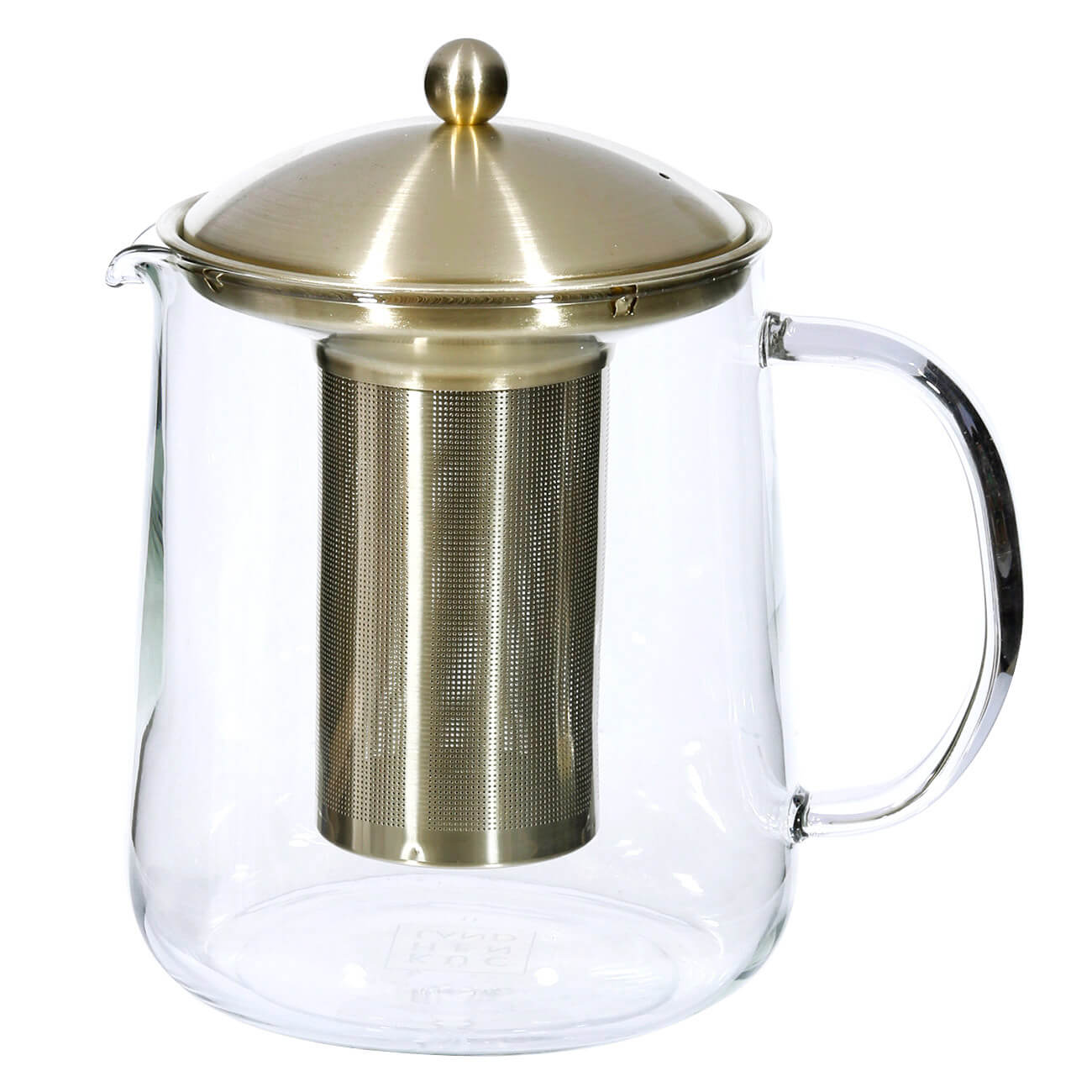 Чайник заварочный, 1 л, стекло Б/сталь, золотистый, Macchiato гейзерная кофеварка mallony italia нержавеющая сталь 600 мл 104760