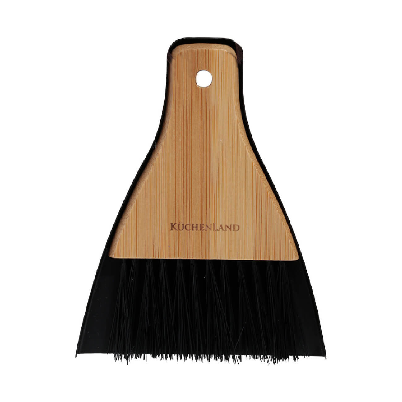 Щетка для мусора, с совком, 17 см, пластик/бамбук/сталь, черная, Black clean одеяло бамбук premium облегченное белый р 140х205