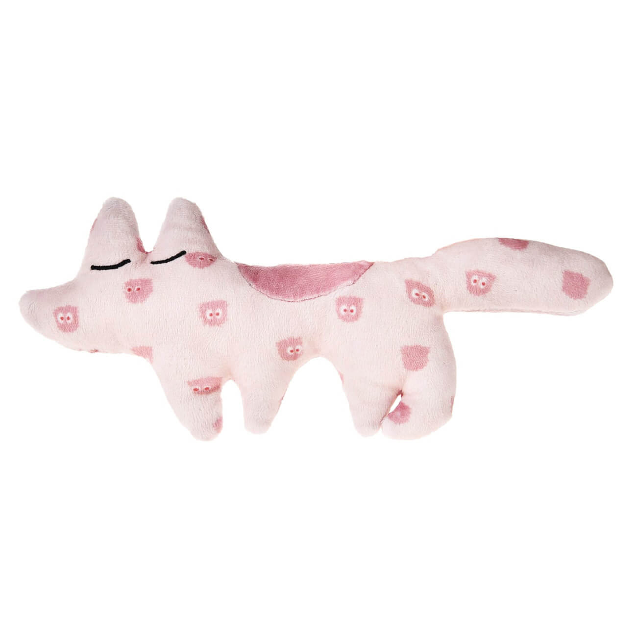 Игрушка для щенков, 23х10 см, полиэстер, розовая, Лиса, Small pet мягкая игрушка брелок nici снежная лиса нордин 10 см