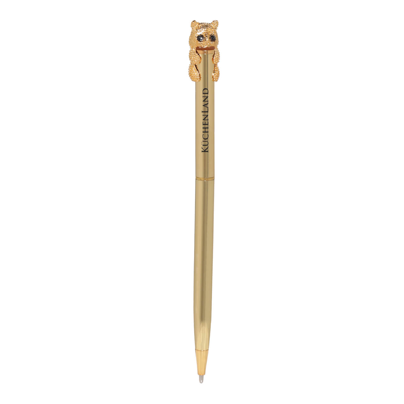 Ручка шариковая, 14 см, с фигуркой, золотистая, Кот, Draw figure ручка шариковая waterman expert   gt m