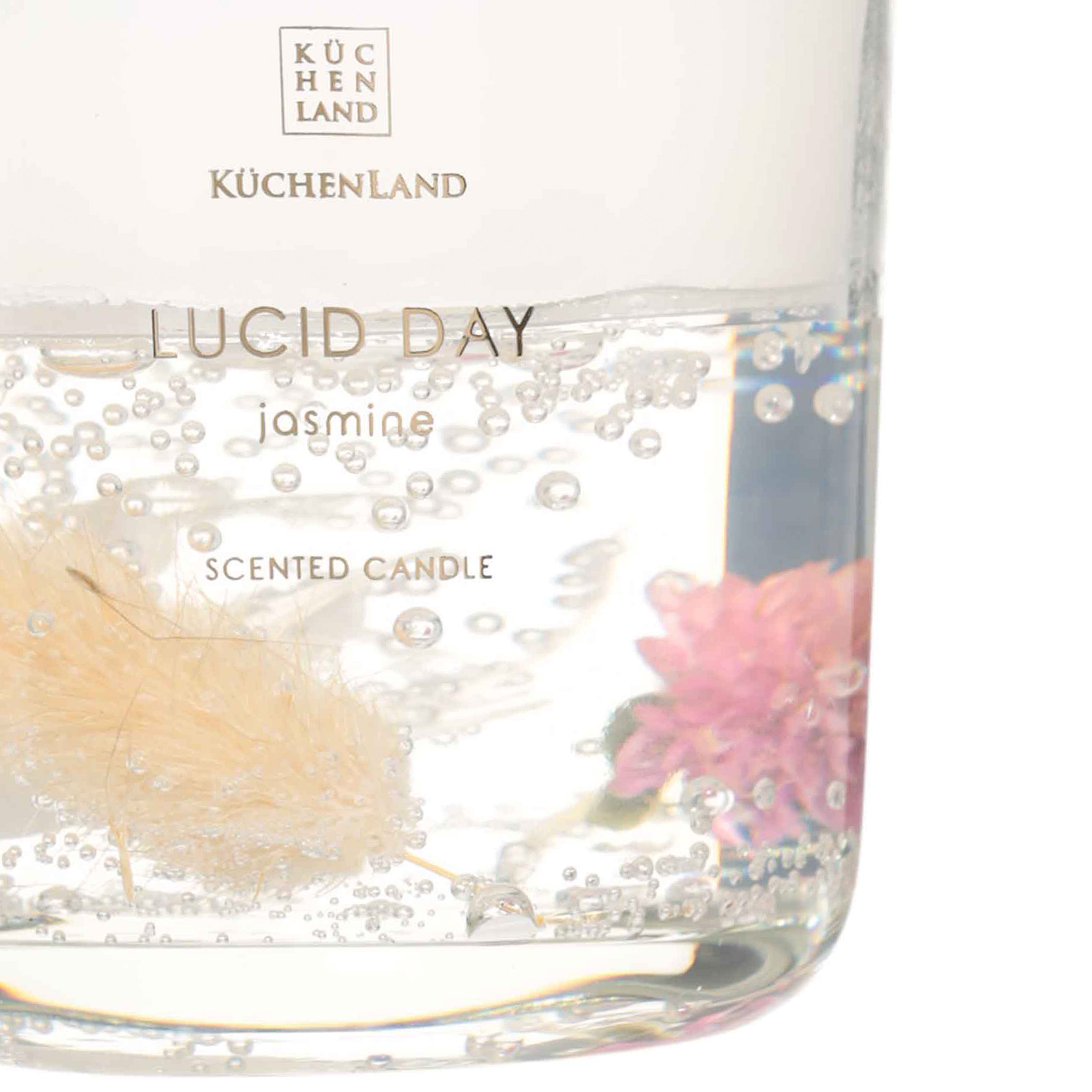 Свеча ароматическая, 8 см, в подсвечнике, с сухоцветами, стекло, Jasmine, Lucid day изображение № 3