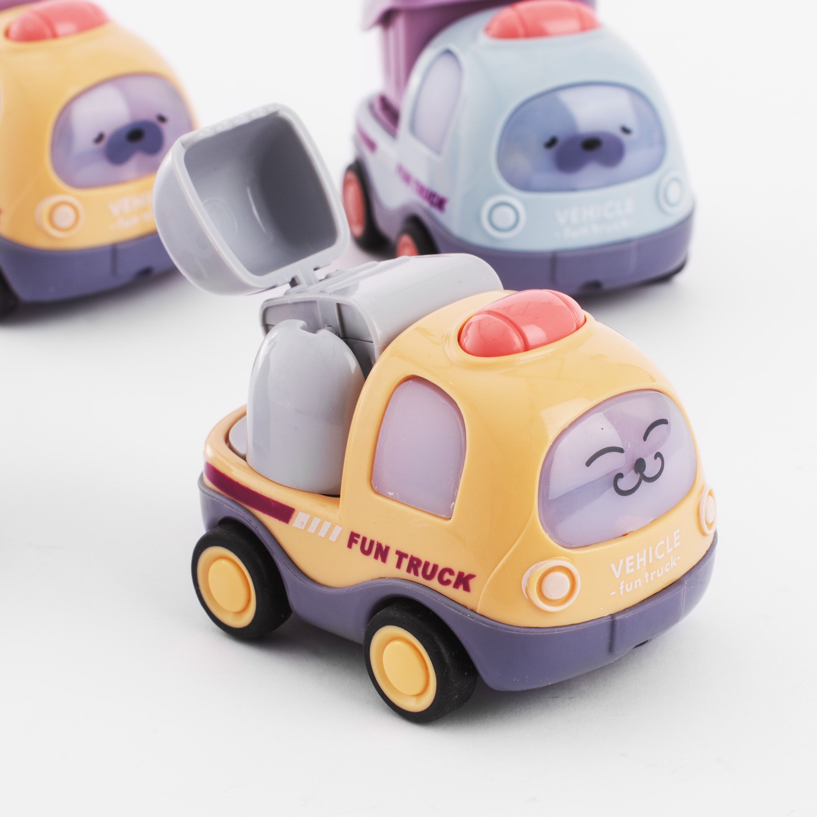 Набор игрушек, 6 см, 4 пр, инерционный, пластик, Машинки спецтехники, Kids  cars