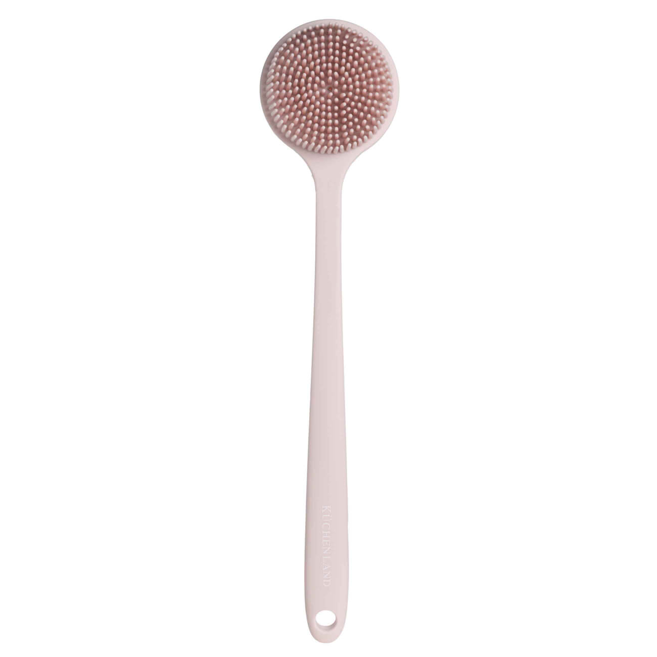 Щетка для мытья тела, 38 см, с ручкой, силикон, пудровая, Glamor щетка для мытья посуды roombroom