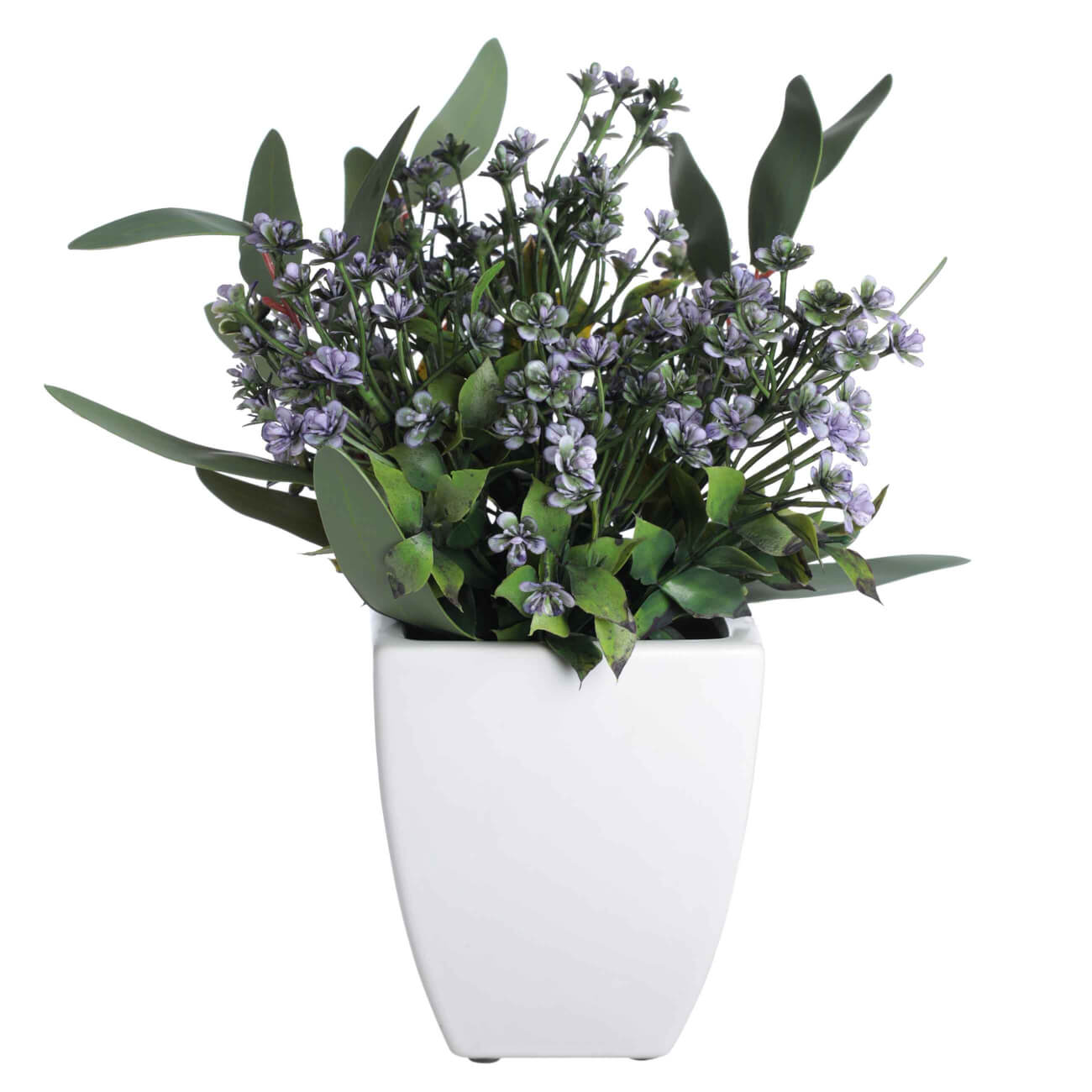Растение искусственное, 27 см, в горшке, пластик/ПВХ, Фиолетовые цветы, Pot garden laguna растение зелёное сингониум