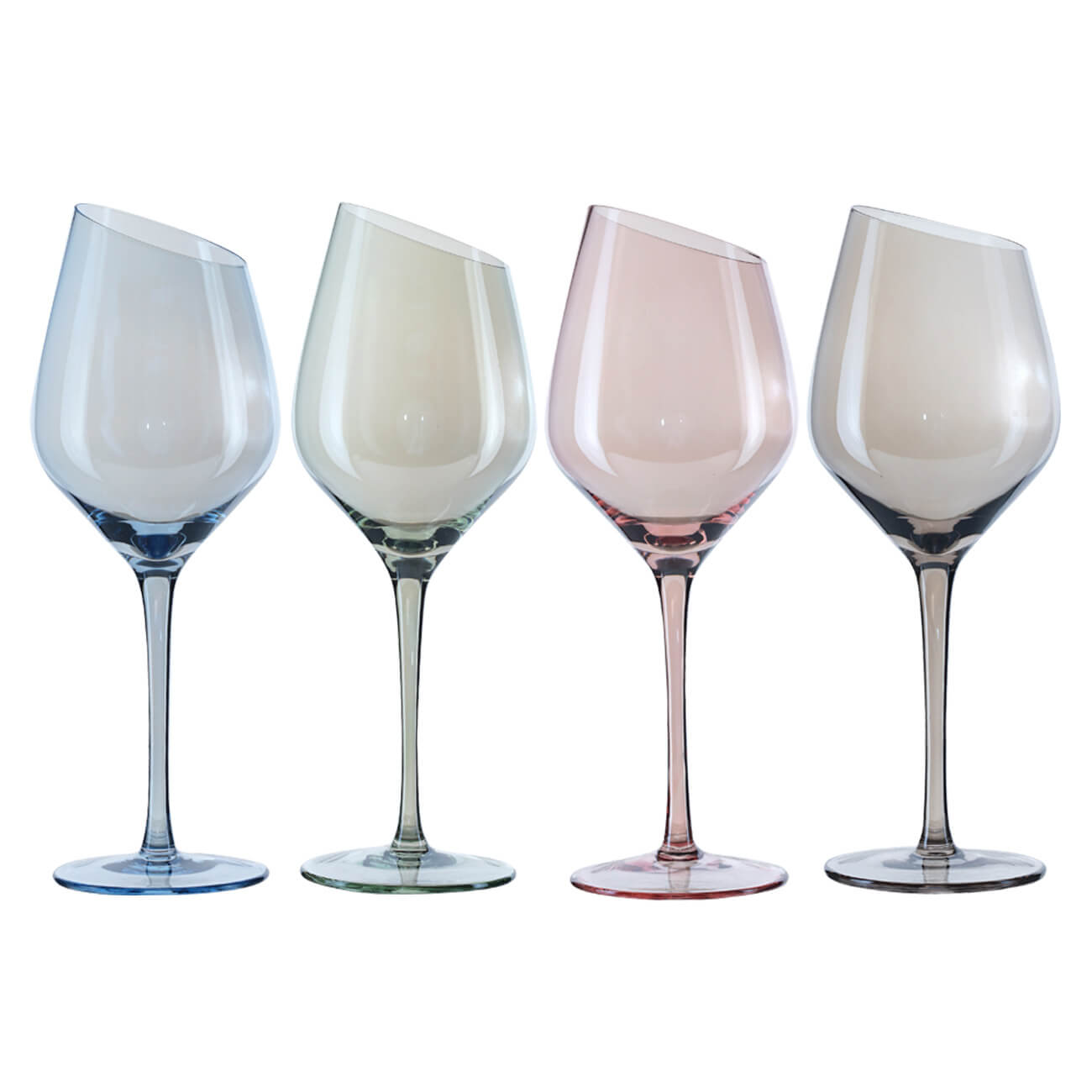 Бокал для белого вина, 460 мл, 4 шт, стекло, цветной микс, Charm L color