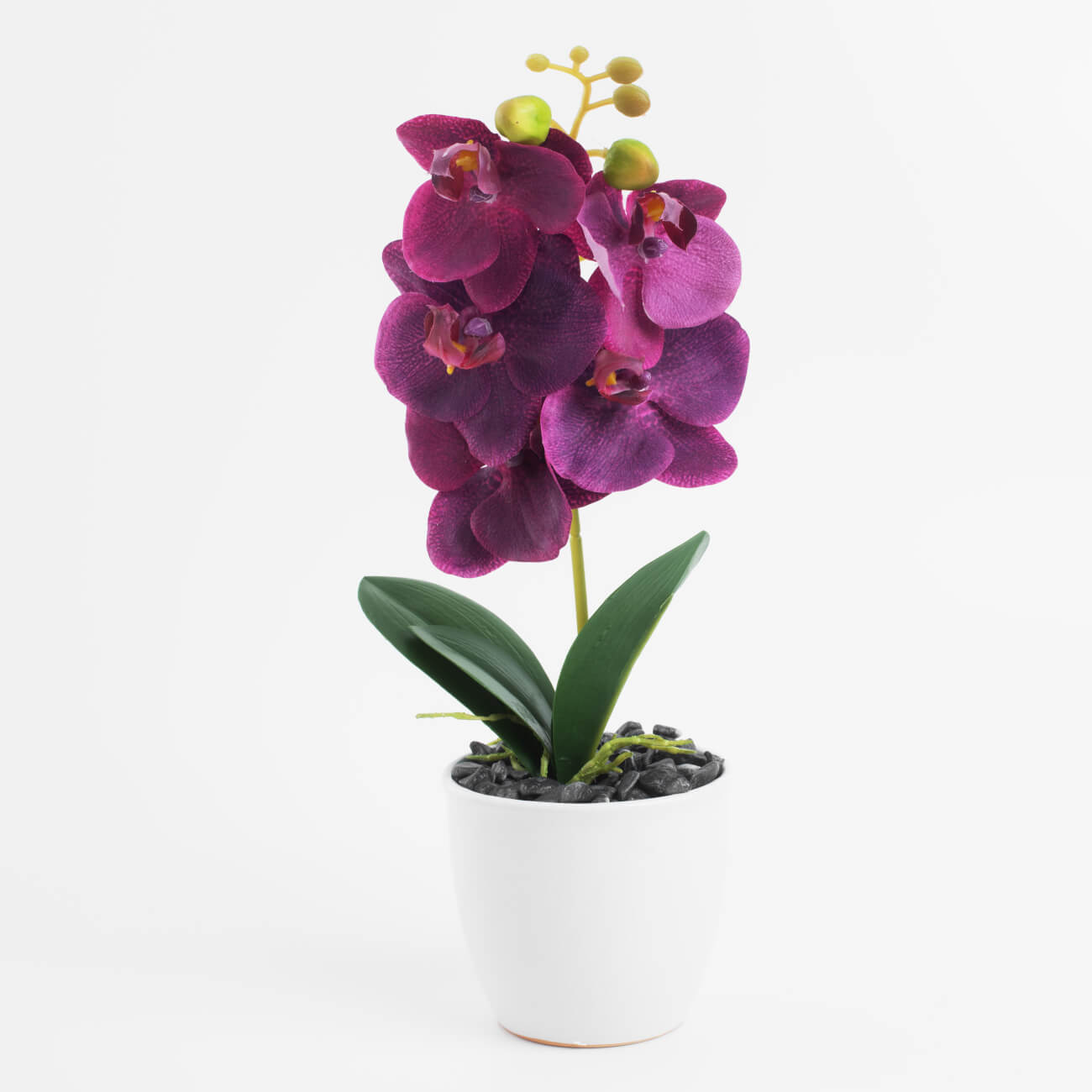 Растение искусственное, 35 см, в горшке, полиэстер/керамика, Розовая орхидея, Orchid эхинодорус фенси твист в горшке