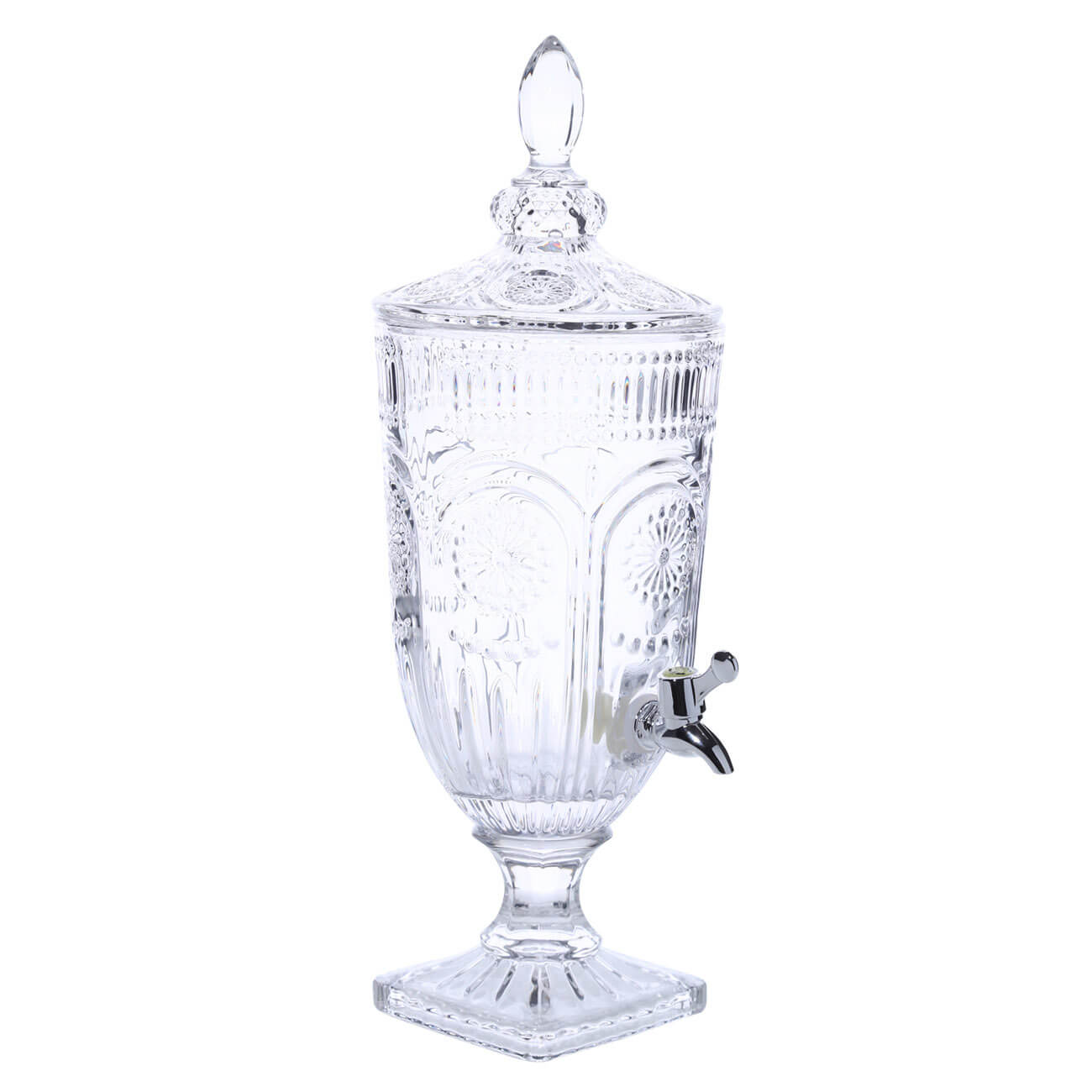 Диспенсер для напитков, 3 л, стекло Р, Sun ваза бренди на низкой ножке с белой свечой 11 5×13 8 см 9 ч стекло