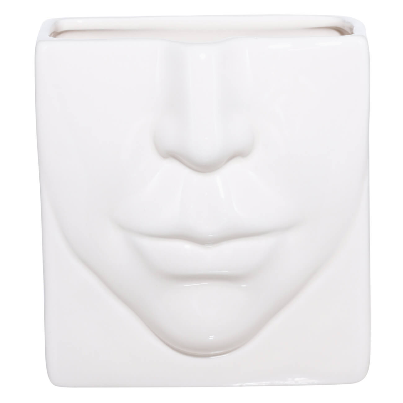 Подставка для косметических кистей, 13х11 см, керамика, молочная, Часть лица, Face подставка деревянная