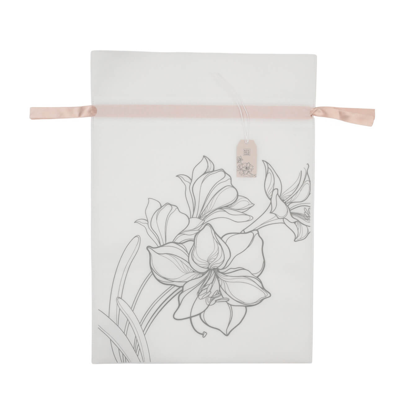 Мешок подарочный, 20х30 см, с завязками, полипропилен, белый, Цветы, Flower garden антигололедный реагент nadzor garden мешок 5 кг