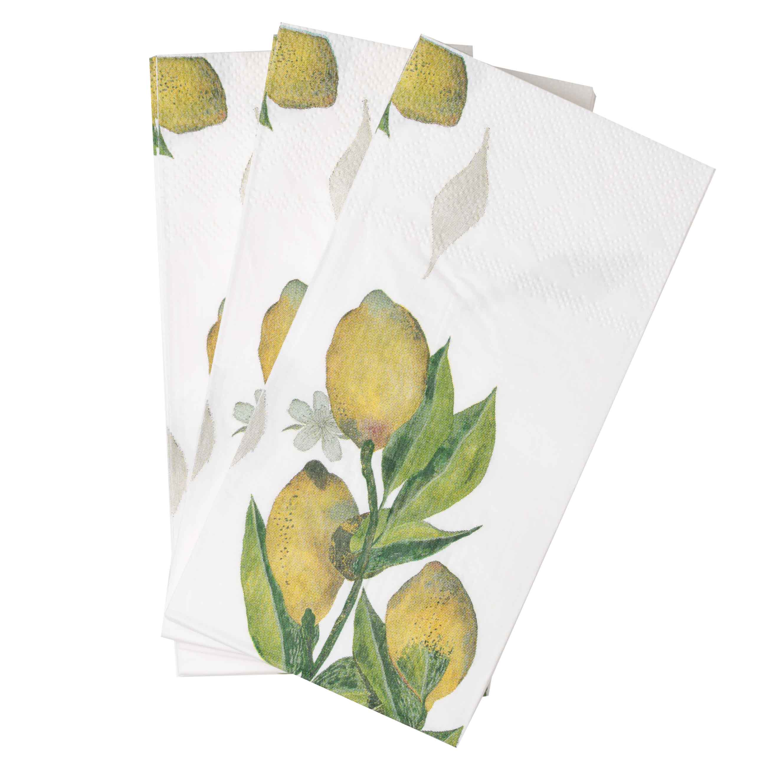 Салфетки бумажные, 33х33 см, 20 шт, прямоугольные, белые, Лимоны на ветке, Sicily in bloom изображение № 2