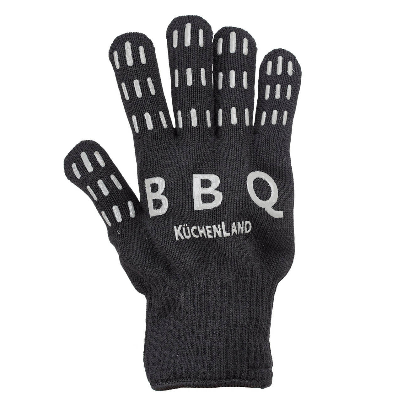 Перчатка термозащитная, размер М, полиэстер/силикон, черная, BBQ