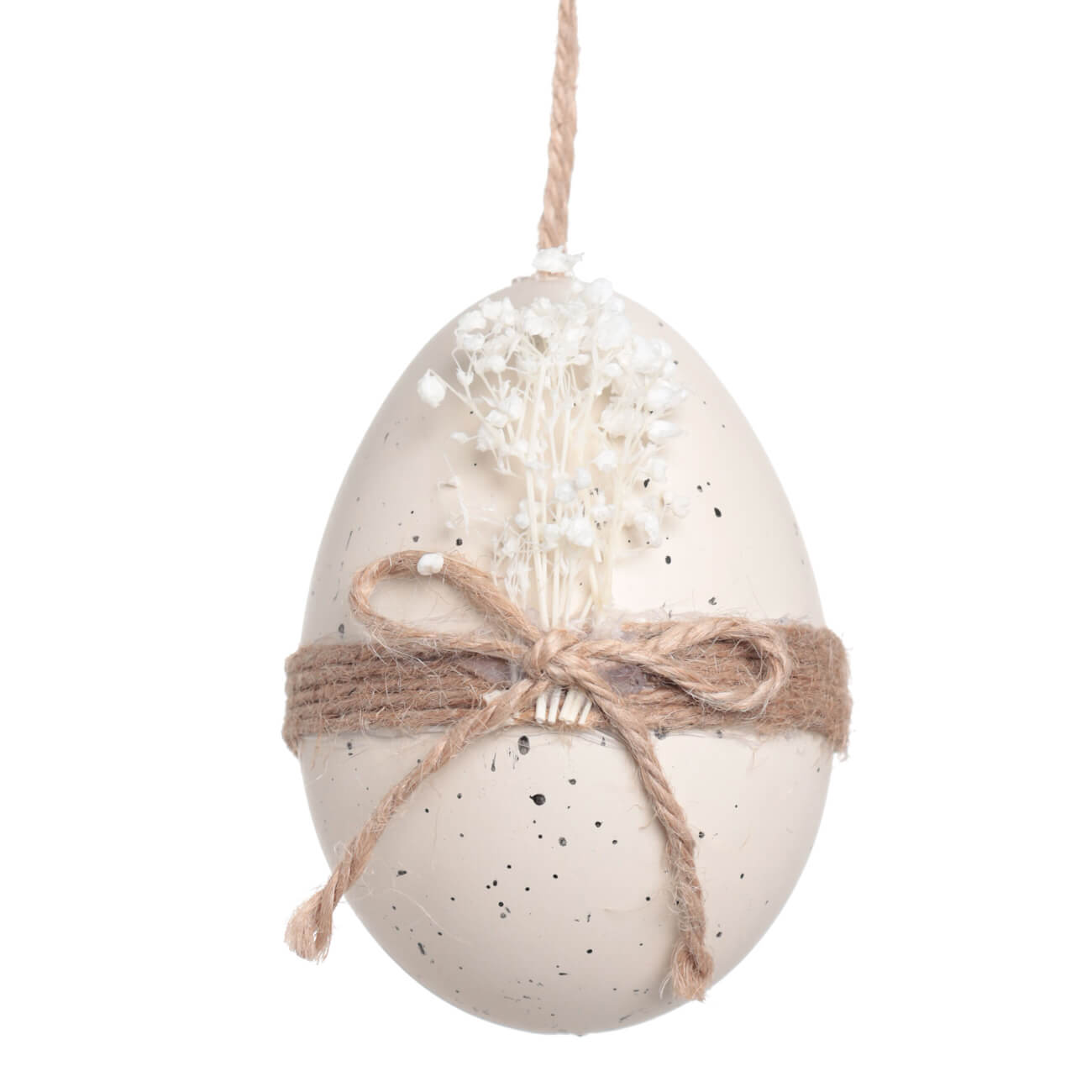 Подвеска, пасхальное яйцо, 9 см, пластик, экрю, Сухоцветы, Natural Easter подвеска пасхальное яйцо 8 см пенопласт кролик в венке easter