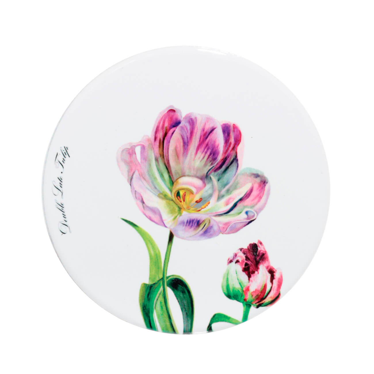 Подставка под кружку, 11 см, керамика/пробка, круглая, Тюльпан, Tulip garden блюдо овальное tulip декор белоснежный тюльпан золотые держатели 32 см