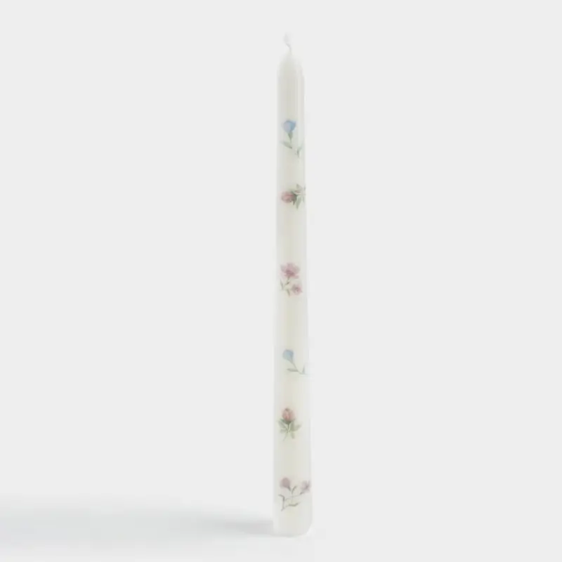 Свеча, 25 см, тонкая, Цветы, Flower candle