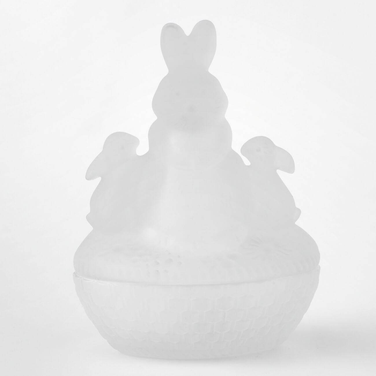 Конфетница, 12х9 см, 160 мл, с крышкой, стекло, матовая, Кролик, Matte конфетница сапожок с бомбошками