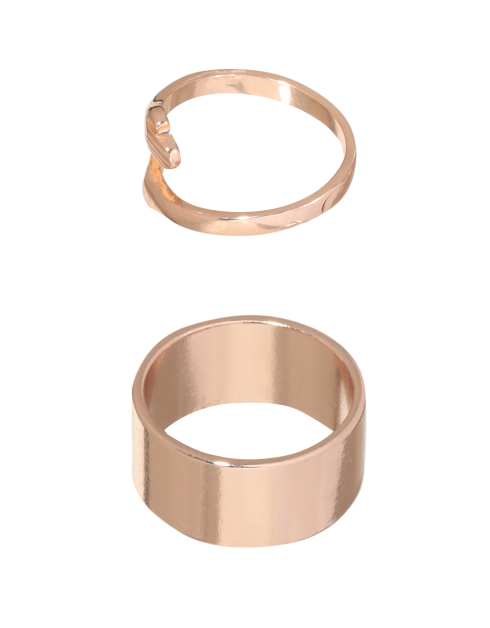 Набор колец, р. S-M, 2 шт, единый размер, металл, золотистый, Руки, Jewelry